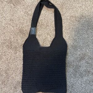 Black Crochet Shoulder Bag